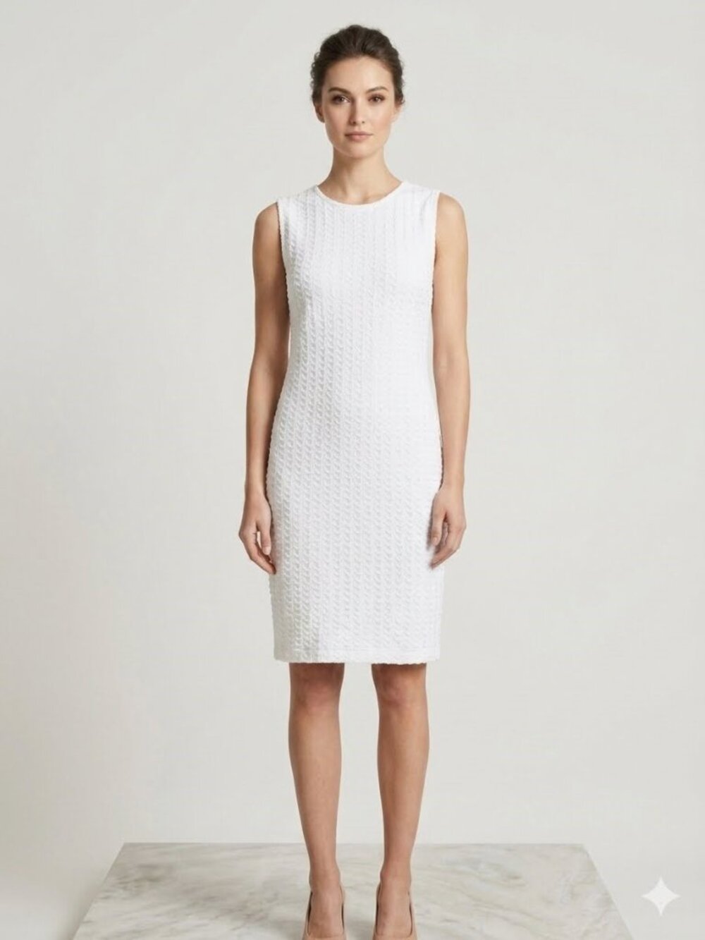 White Textured Sleeveless  - Diferent Sizes